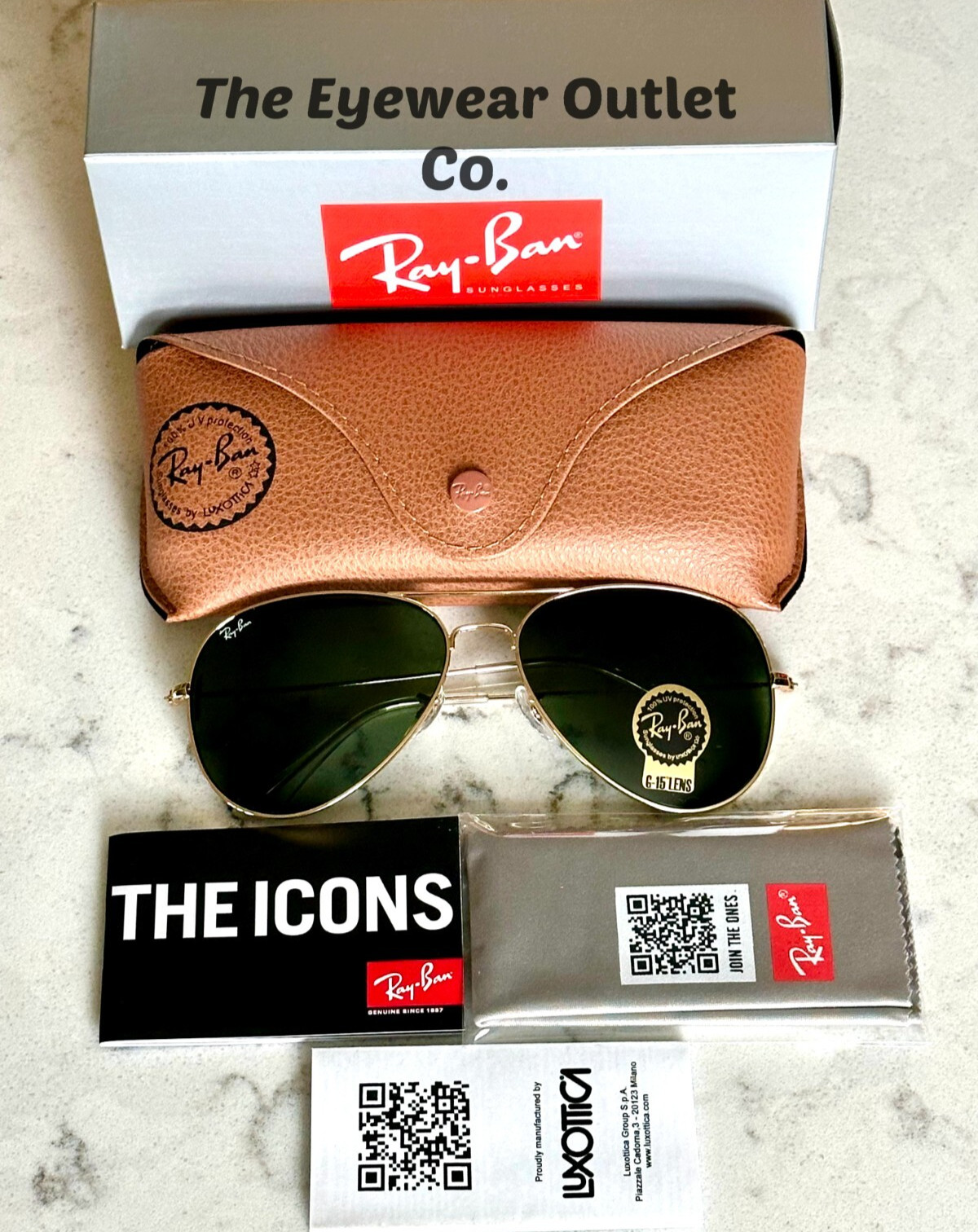 Store Display Rayban Classic Green G15 Lens Aviator RB3025 58 /62 Men Women