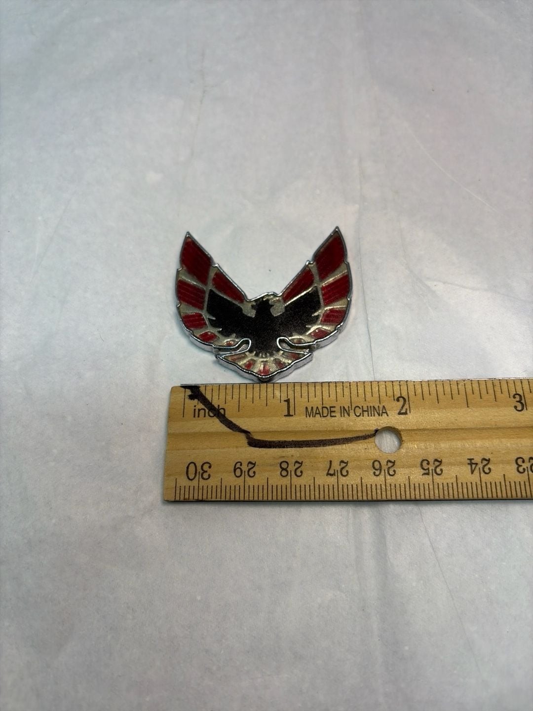 1970-1973 Pontiac Firebird Fender / Sail Panel Bird Emblem Logo - Red/Black