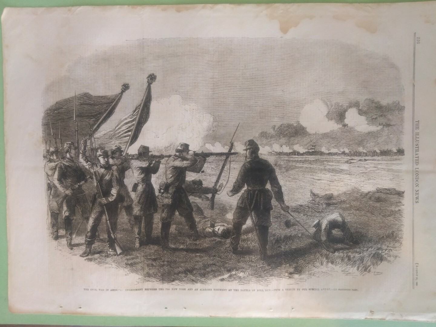 vintage print Battle Of Bull Run 71st New York and an Alabama Regiment 1861