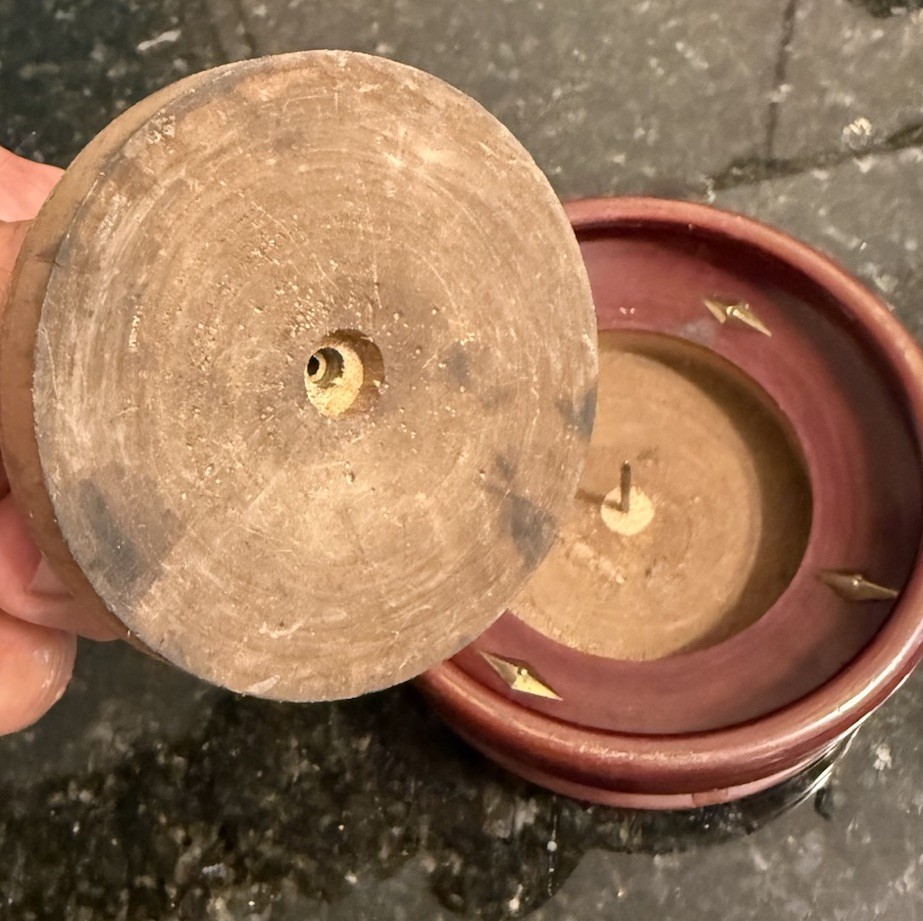 Antique Table Top Roulette Wheel Gambling Casino Game Wood German Original