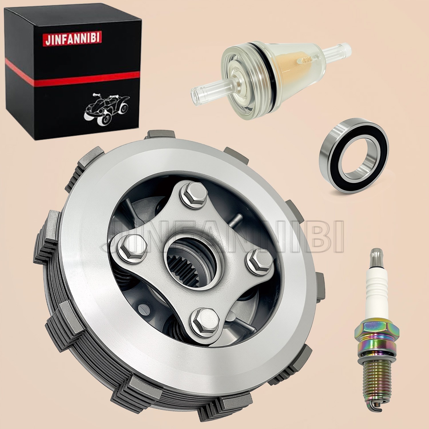 Complete Clutch Disc Plate Kit for Honda TRX350 TRX350D FourTrax 350 1986-1989