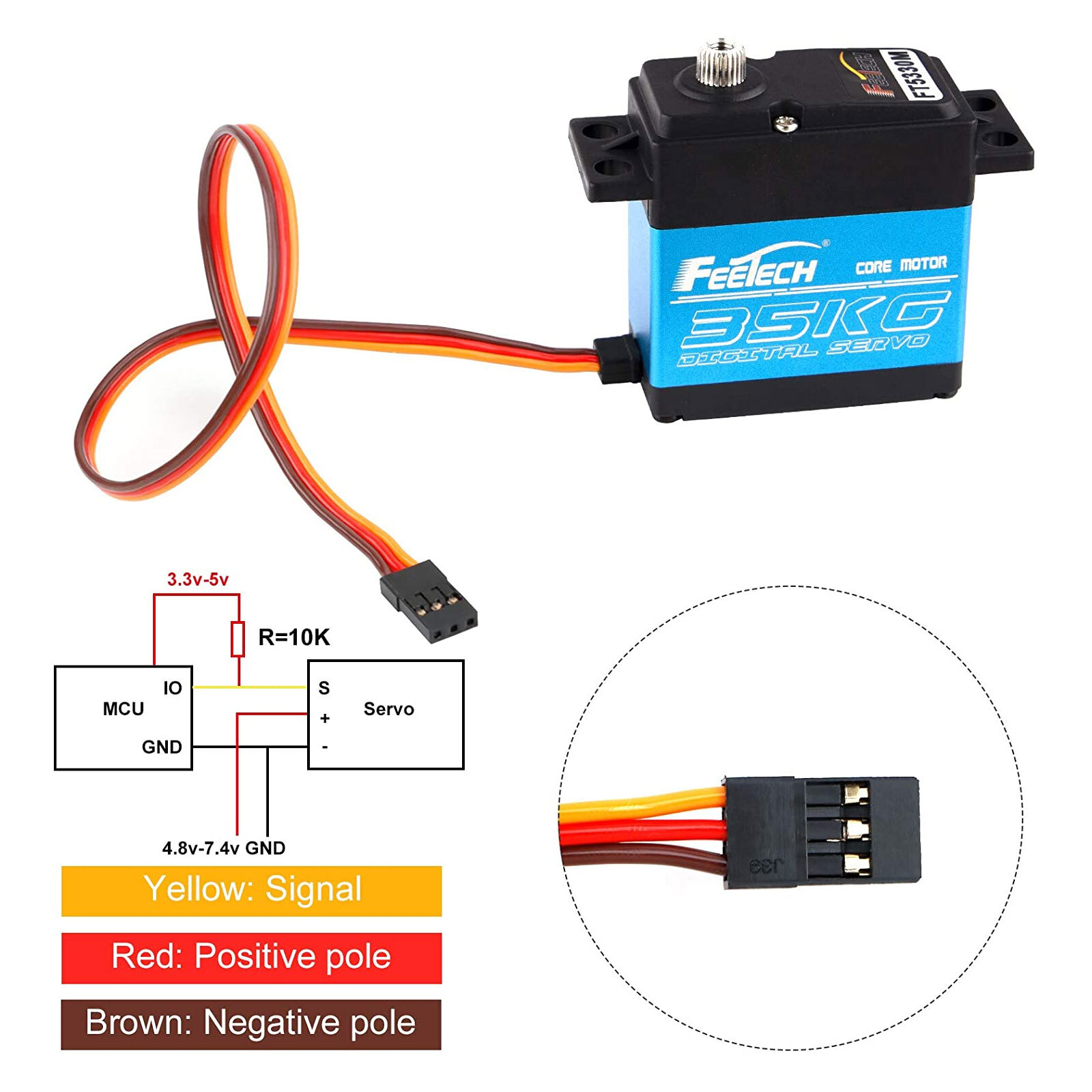 2PACK 35KG 180° Metal Gear Digital Servo HIGH TORQUE & SPEED RC Car Boot Servo