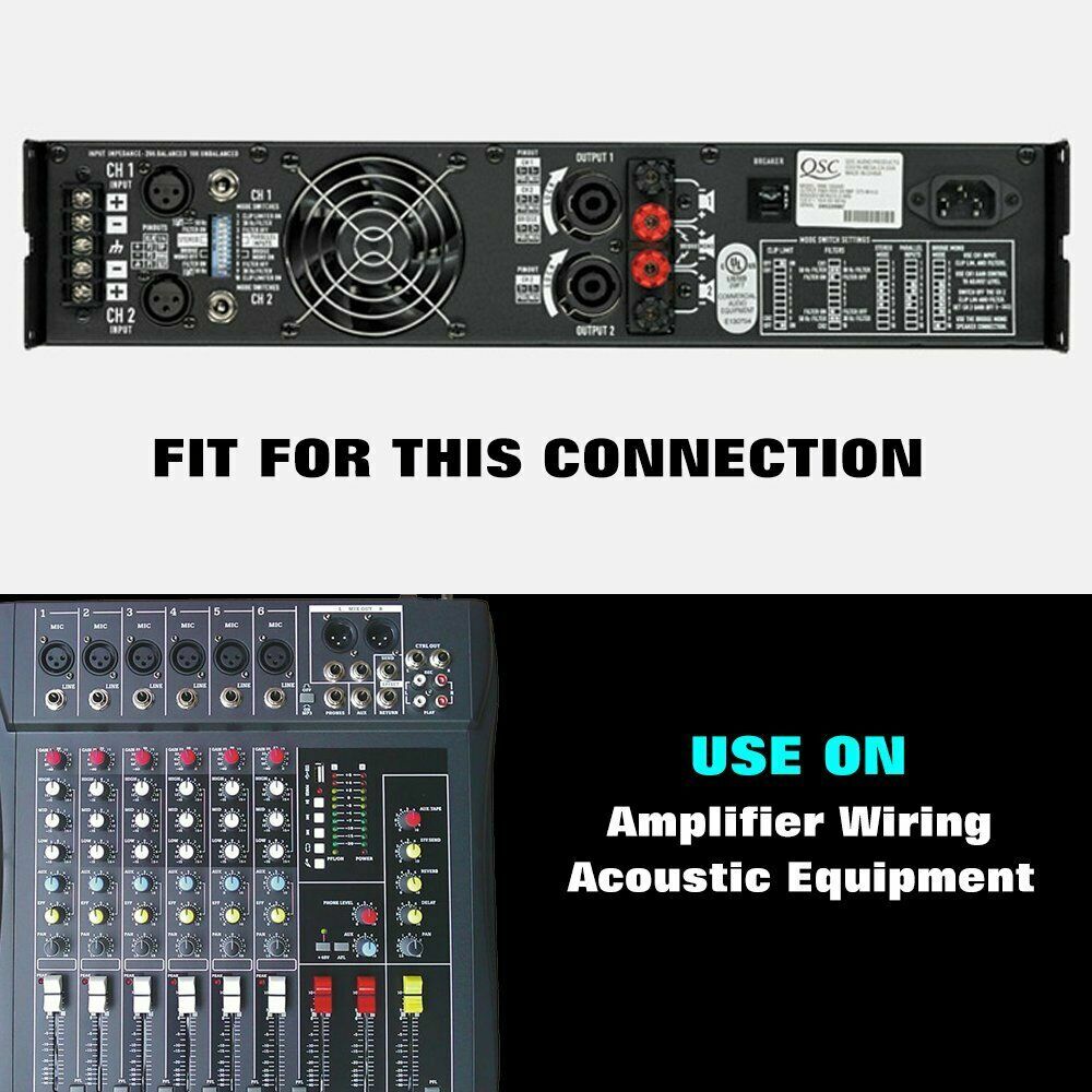 10 20 50FT Feet Speakon to Speakon Cable Compatible Amp PA DJ Speaker Male Wire