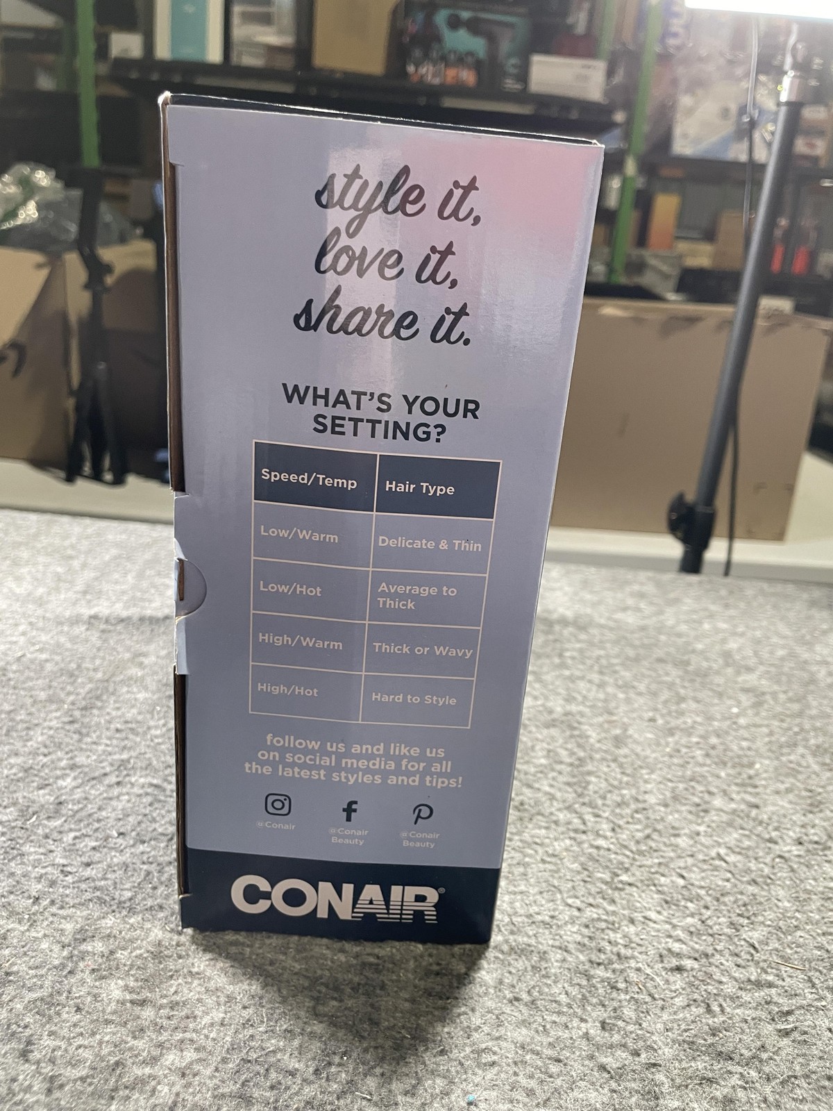 Conair Cord-Keeper 1875W Hair Dryer Retractable Cord w/ Concentrator & Diffuser