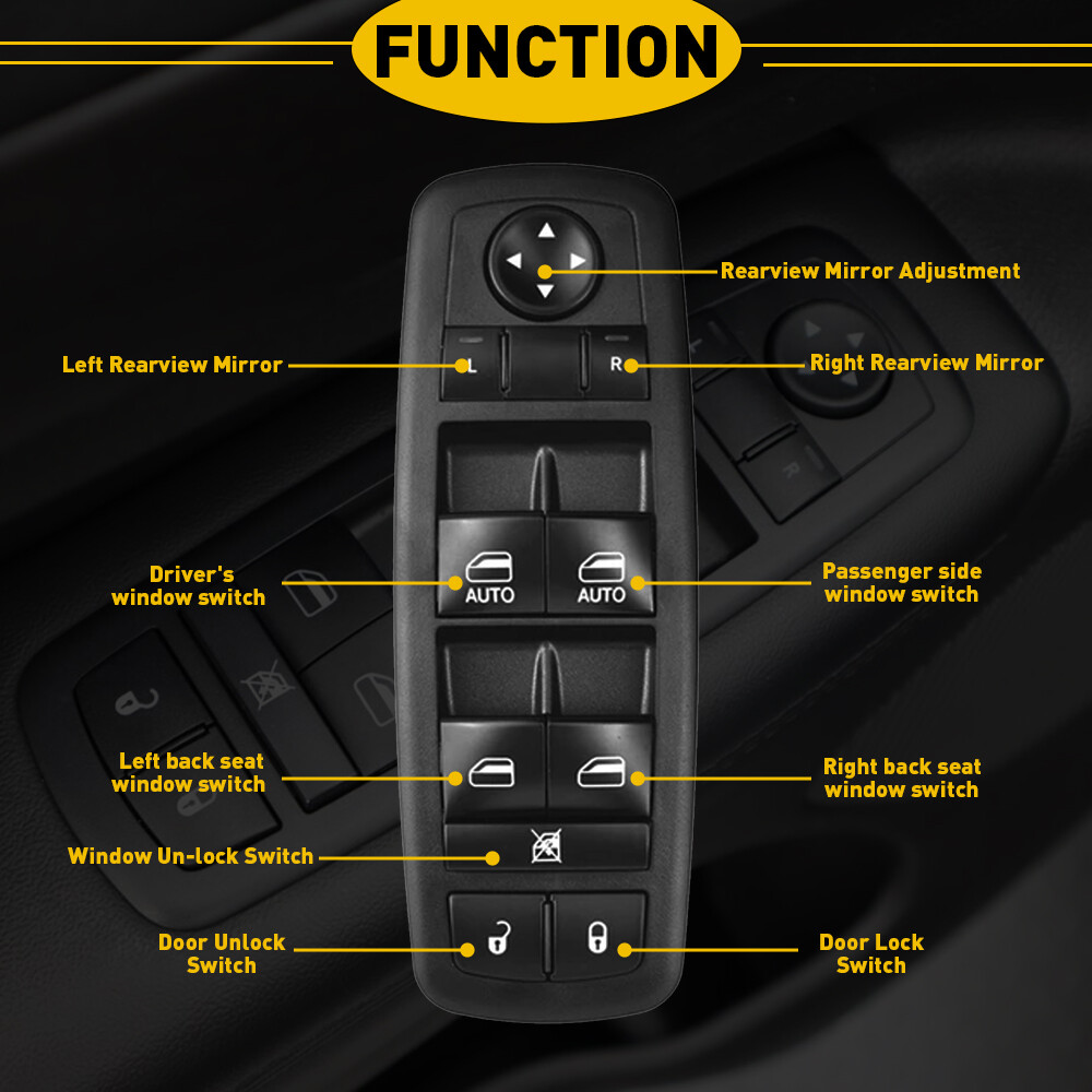 For 2014-2019 Jeep Grand Cherokee Master Power Window Switch Front Driver Side