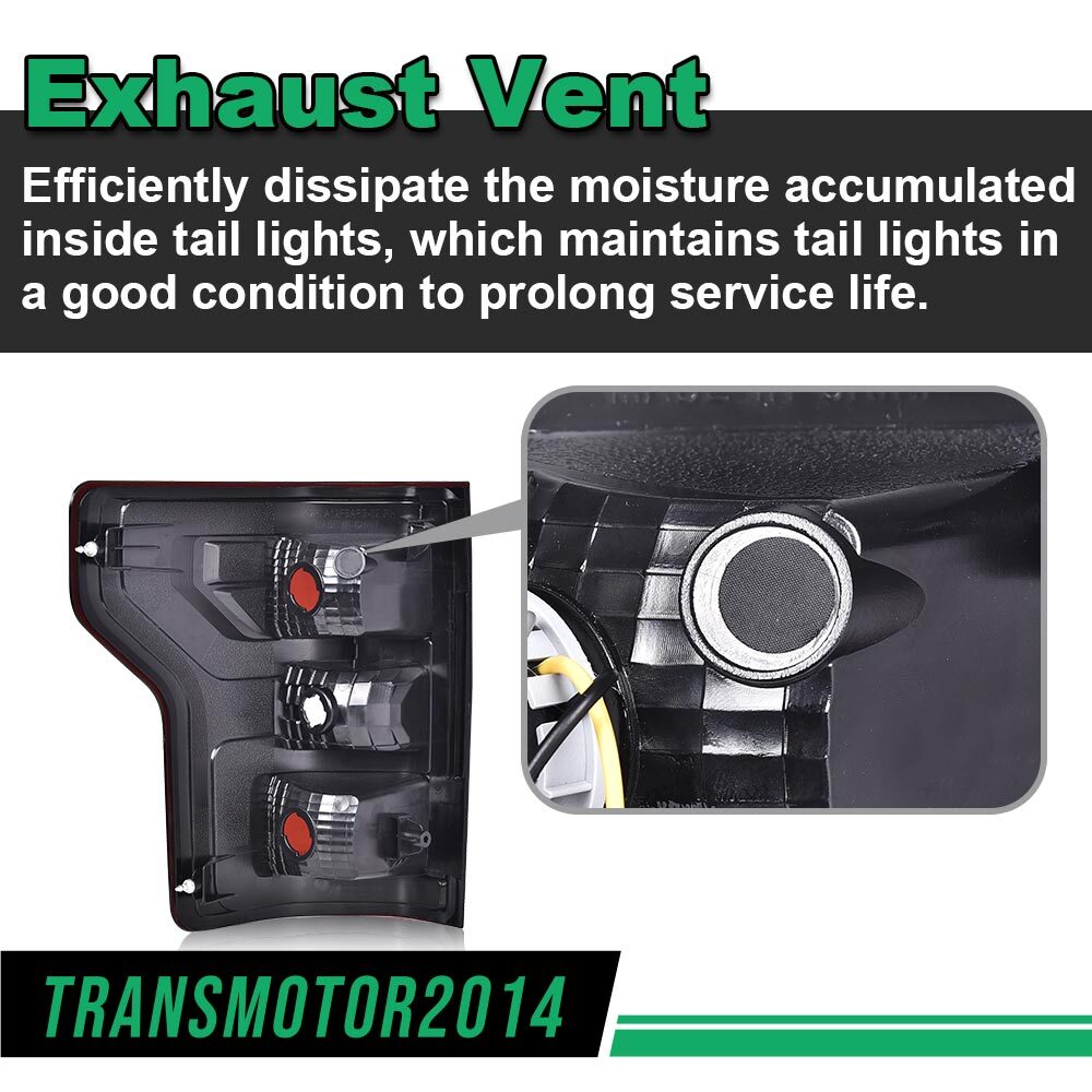 Fit For 2018-2020 Ford F-150 Pickup Rear Tail Lights Brake Lamps Assembly Smoked