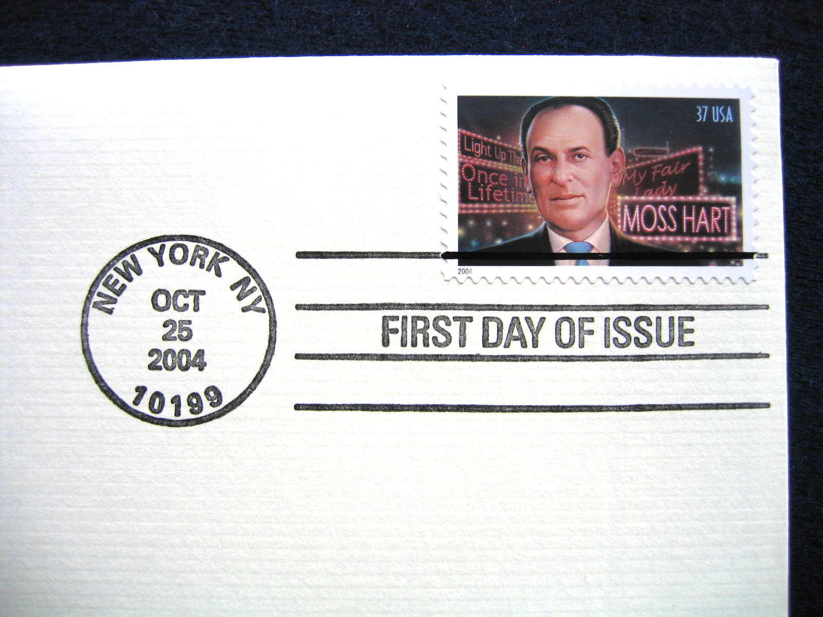 2004 Moss Hart Dramatist Director Replica FDC Golden Gold Cover Stamp