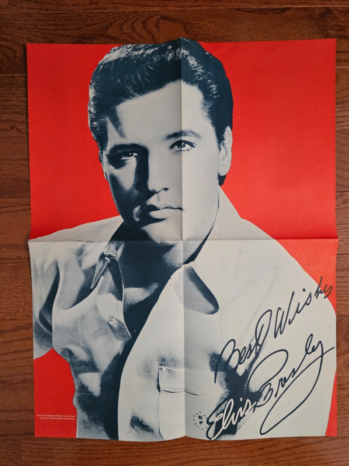 Vintage NOS Elvis Presley Love Letters Poster Red Sheet Music 16"x20"