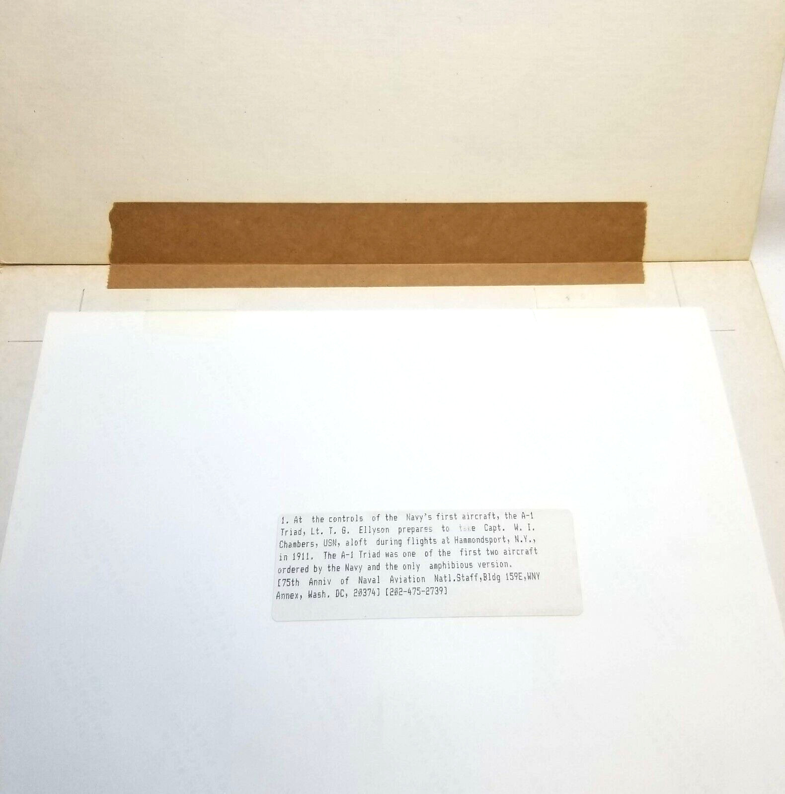 A-1 TRIAD Photograph Naval Aviation 75th Anniversary USN Lt Ellyson 8x10 Photo