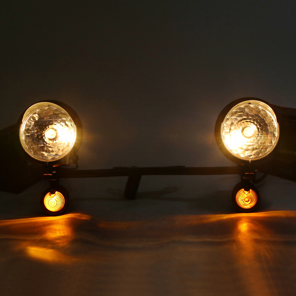 Motorcycle Driving Passing Spot Fog Turn Signal Light Bar W/ Bracket For Harley