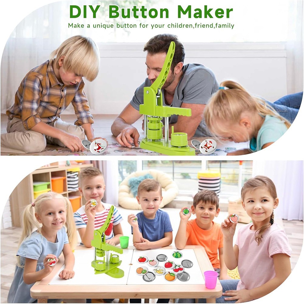 32mm 1.25 Inch Button Maker With 100 Button Supplies Pin Badge Press Machine Kit