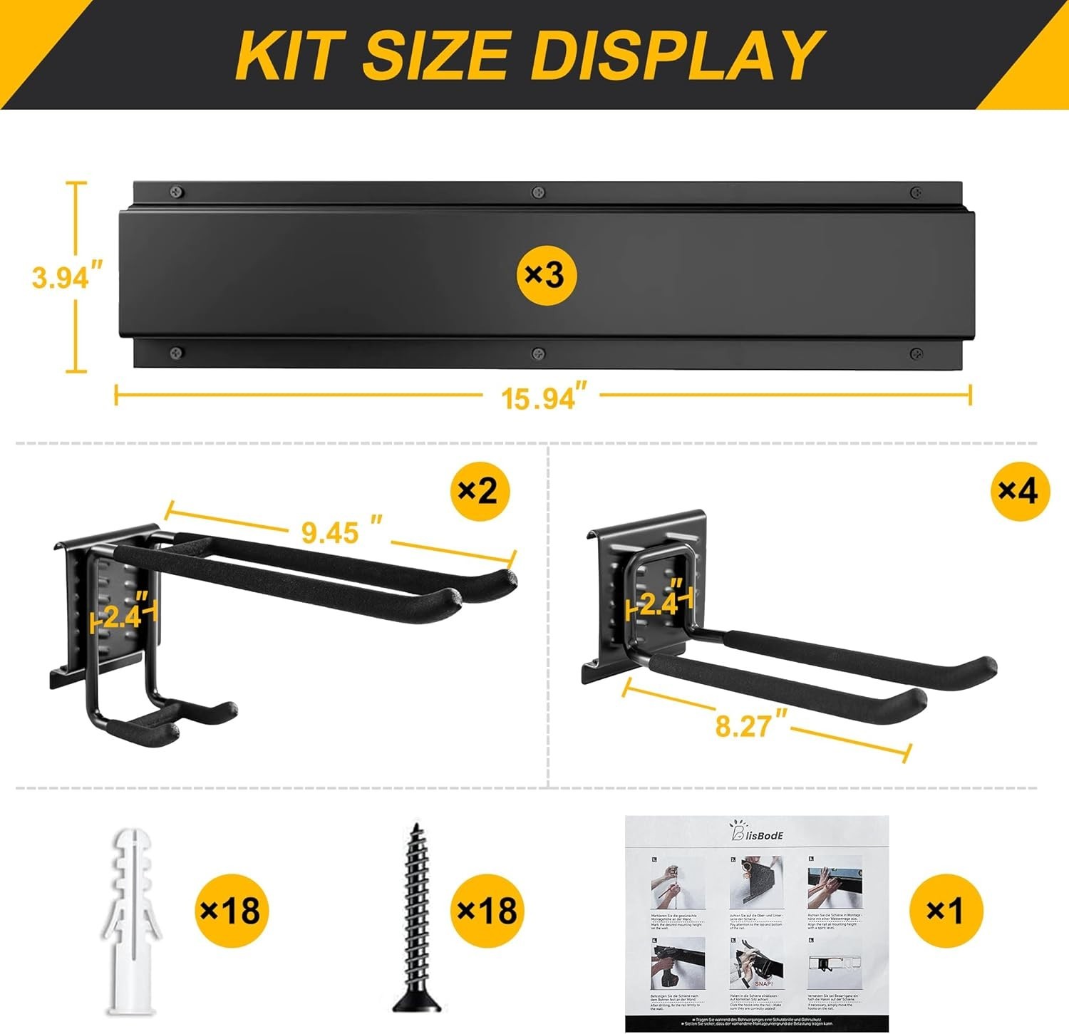 Garage Wall Tool Rack,Garage Organization, Garage Garden Tool Organizer Wall ...