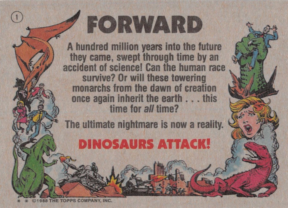 1988 Topps DINOSAURS ATTACK! You Pick 1-55 or Sticker 1-11 FREE SHIP 5+ READ NM
