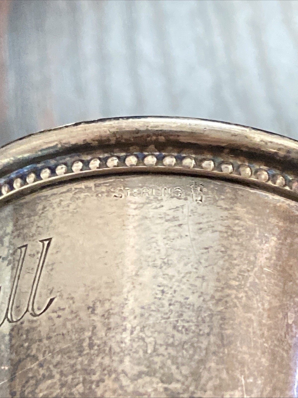 Vintage Sterling "ONLY A THIMBLE FULL" Jigger/Shot Glass 45 Grams