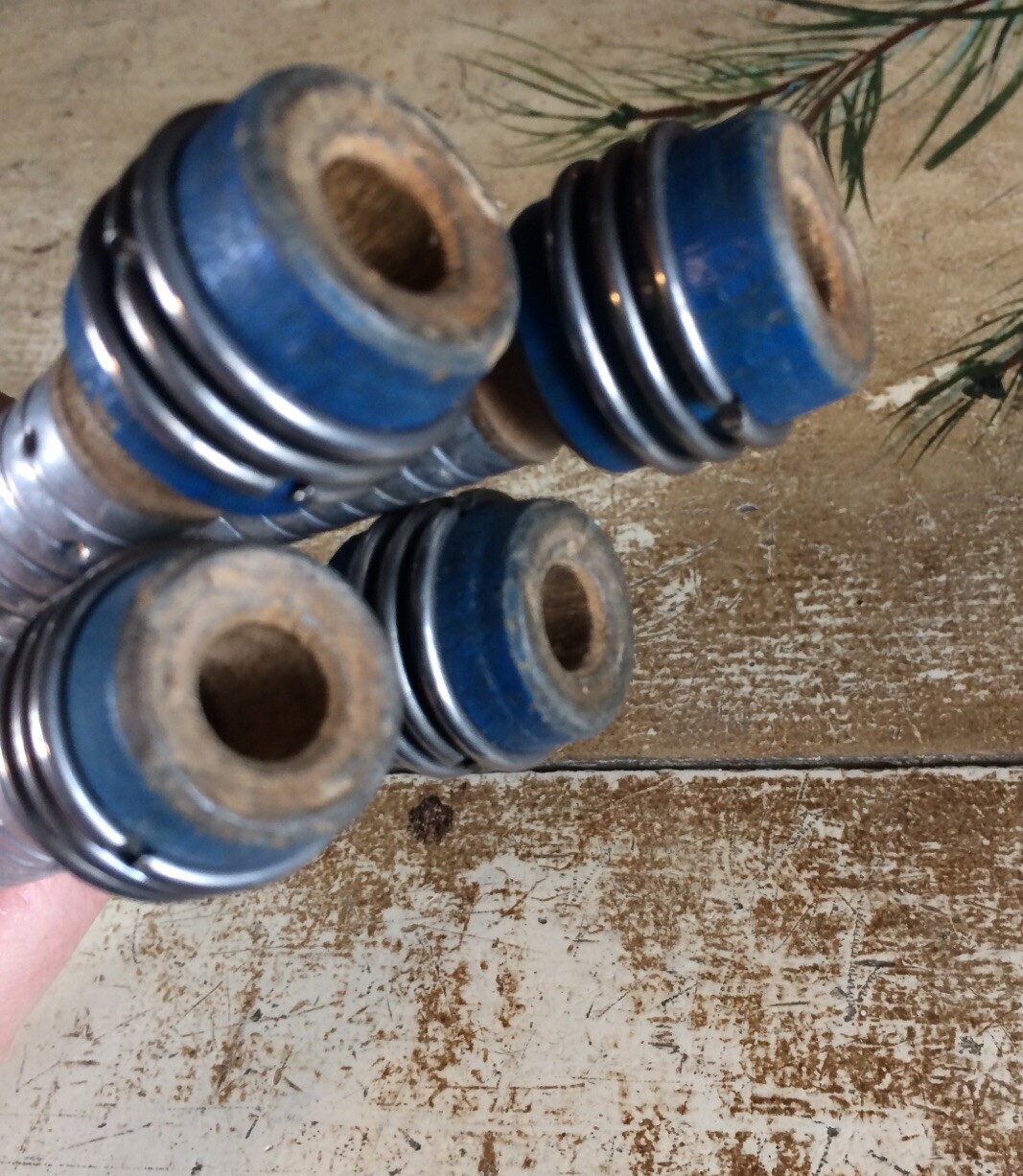 Lot of 12 Textile Mill Wooden Vintage Spools Bobbin Quills 7" Primitive Lot#RWB