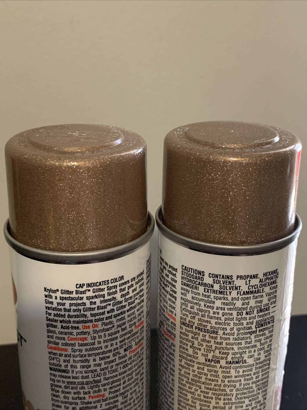 Lot 2 Krylon Glitter Blast 5.75 Oz. Rose Gold Spray Paint