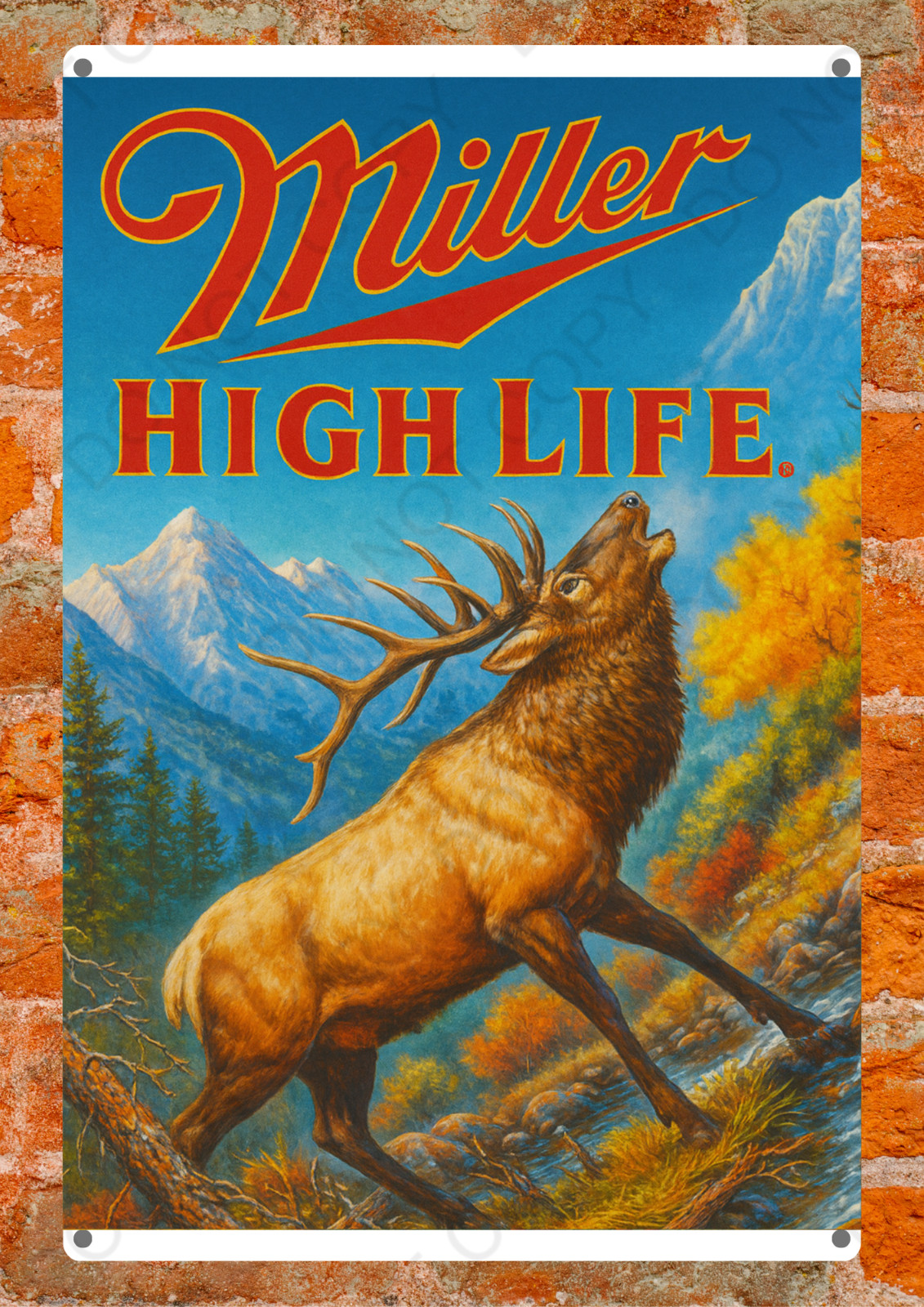 BLight Beer Hunting Metal Sign Funny Wildlife Deer Raccoon Wall Decor Read Des