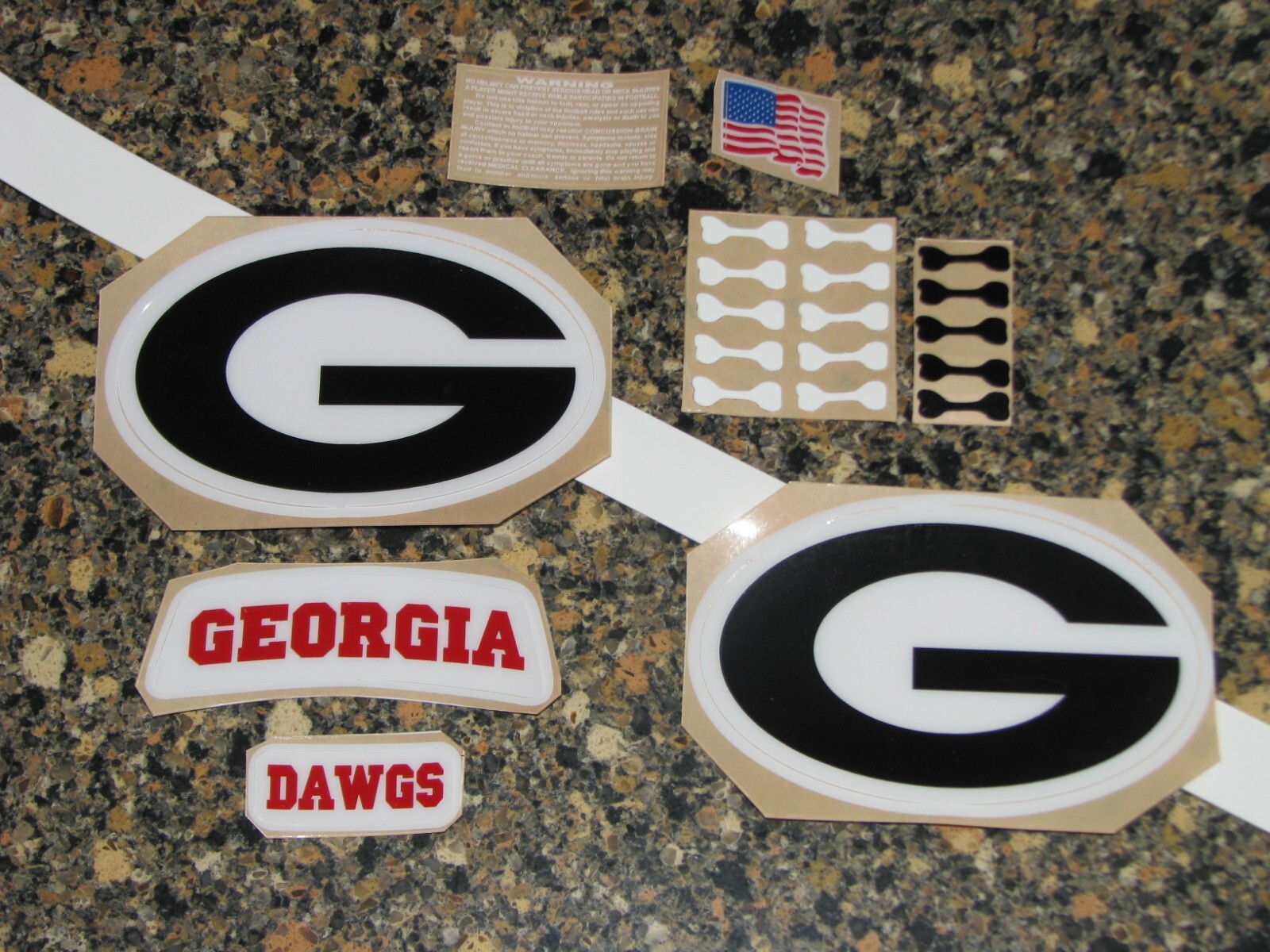 GEORGIA BULLDOGS Football Helmet Decals One (1) Set Full Size 3M 20MIL