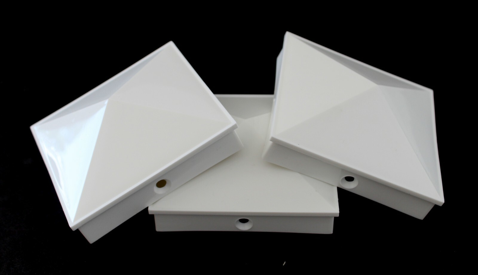 Plastic Pyramid 5x5 Nominal (4-1/2"x4-1/2") Fence Post Cap with Pre-Drilled Hole