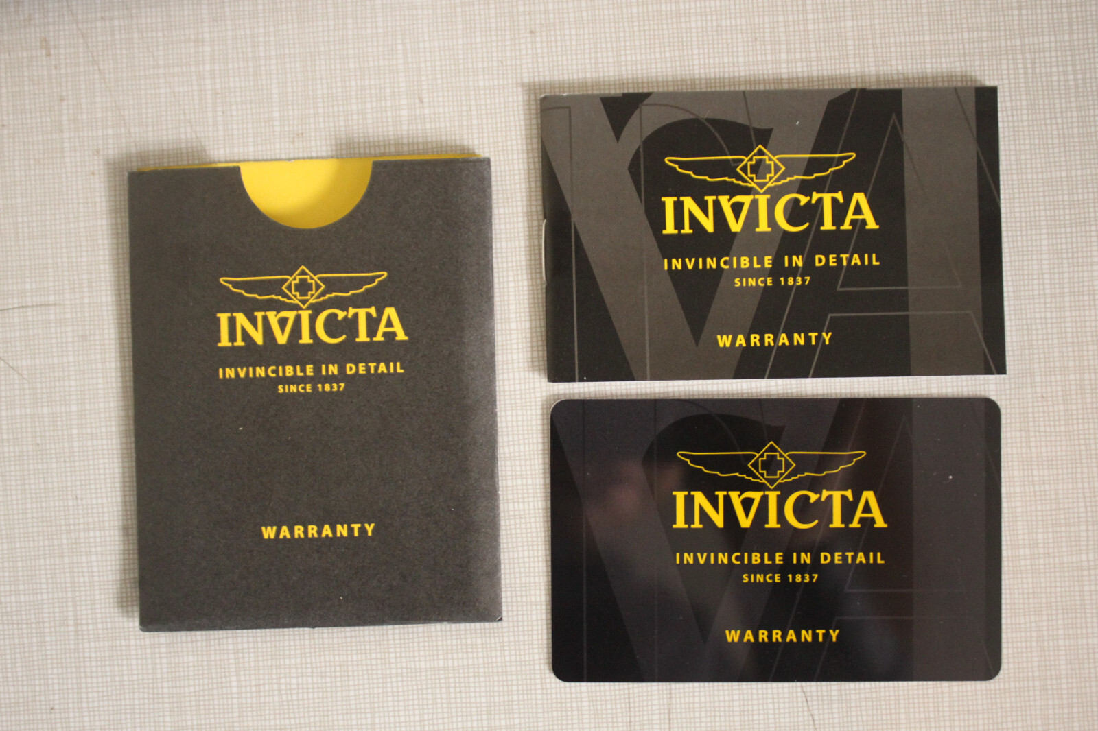 INVICTA Watch Unused Warranty Card & English Spanish Instruction Manual Booklet