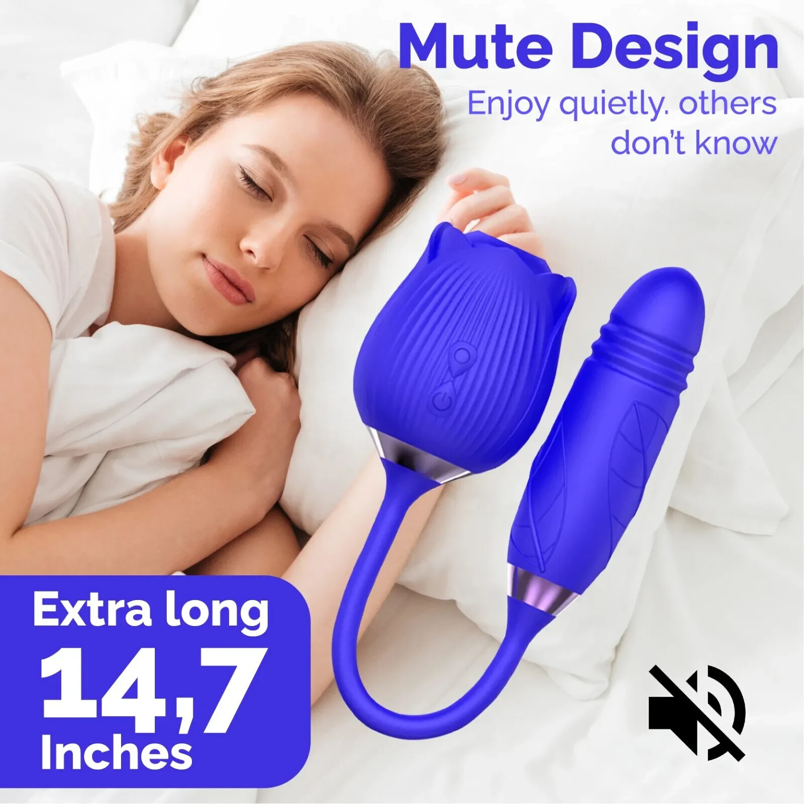 Rose Shape Sucking Vibrator Clitoral G-spot Suction Sex Toy 10 Speed WaterProof