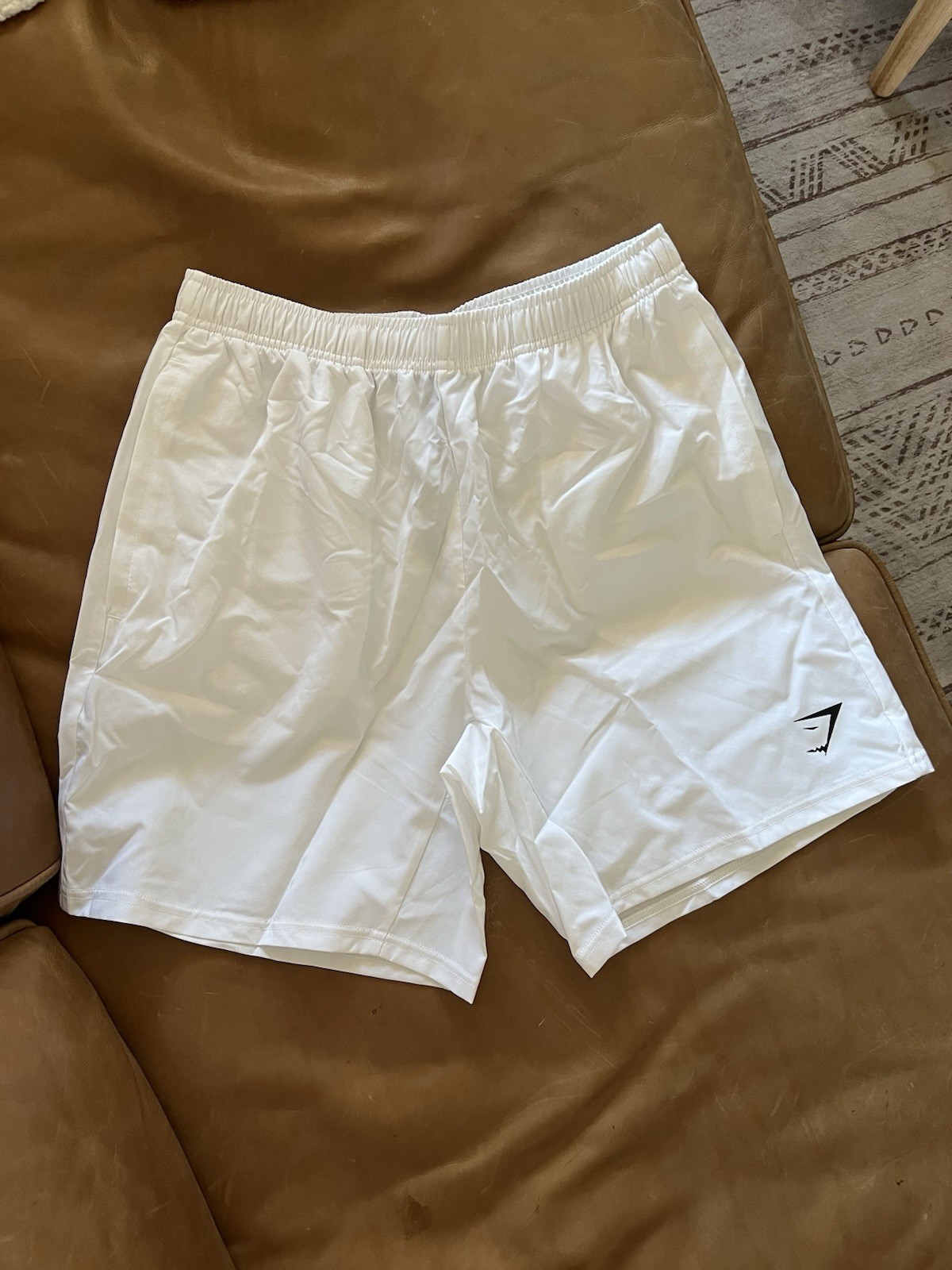Gymshark White Arrival Shorts MED 7” Linerless Gym Athletic Stretch — BRAND NEW