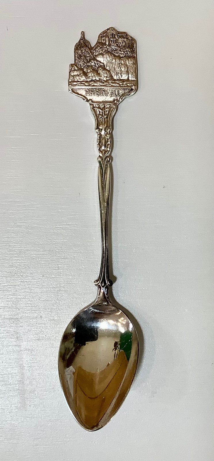 Rheinfall (Rhine Falls) Switzerland Swiss - Silver Plated Souvenir Spoon 1960s
