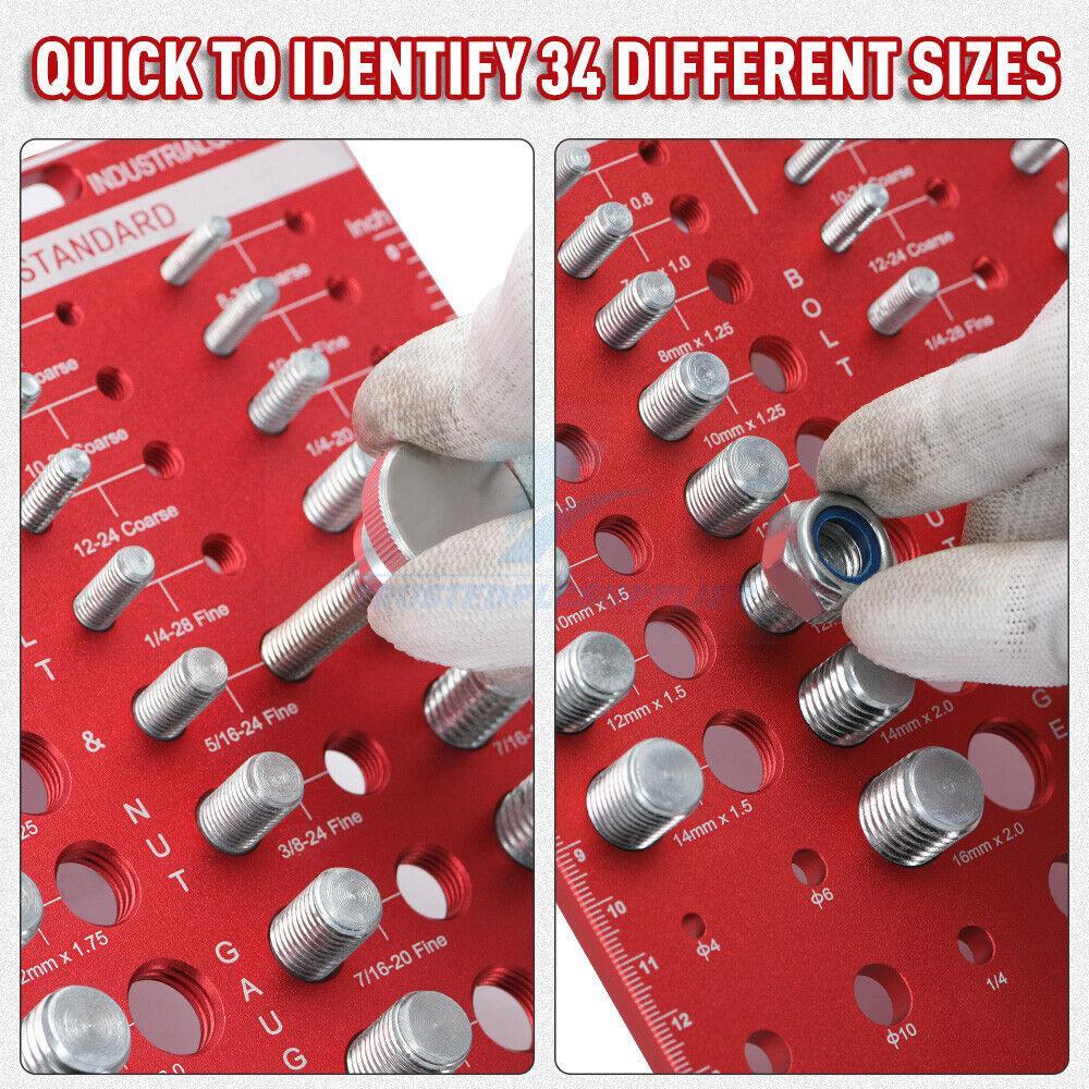 34 Standard and Metric Nut and Bolt Thread Checker Bolt and Nut Identifier Gauge