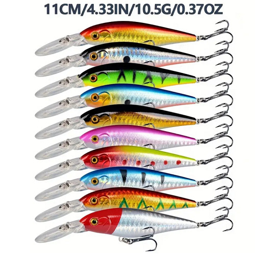 56pcs/set Lot Mixed Bionic Fishing Lures Minnow Hard Artificial Bait Crankbait