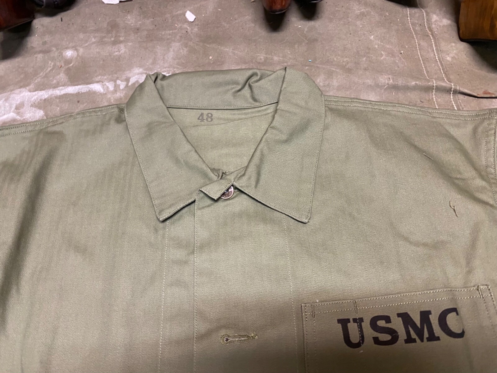 WWII US USMC MARINE P1941 P41 COMBAT FIELD HBT JACKET-SIZE XLARGE 48