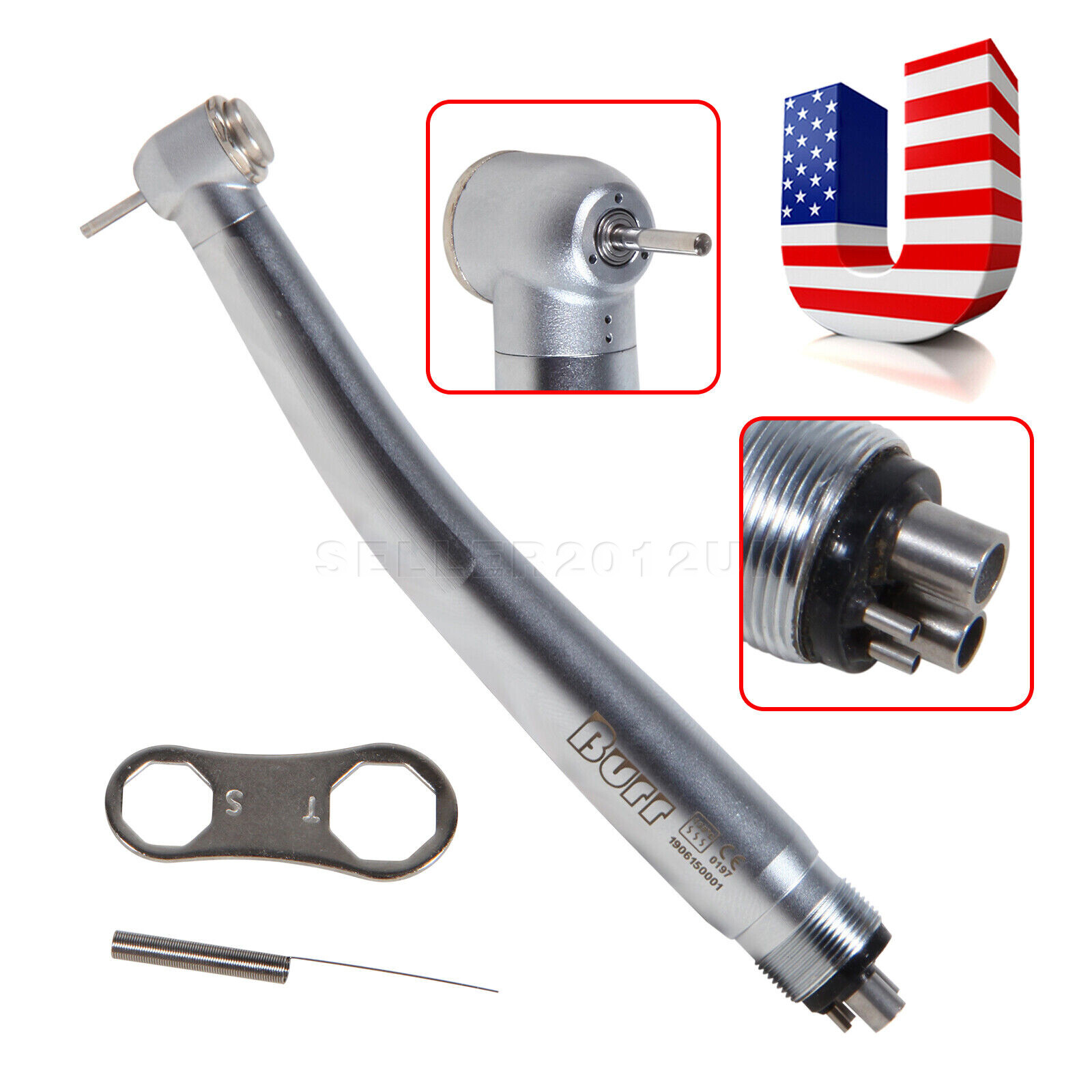 NSK PANA MAX Style Dental High Speed Handpiece Push Button 4Hole Clean Head BURR