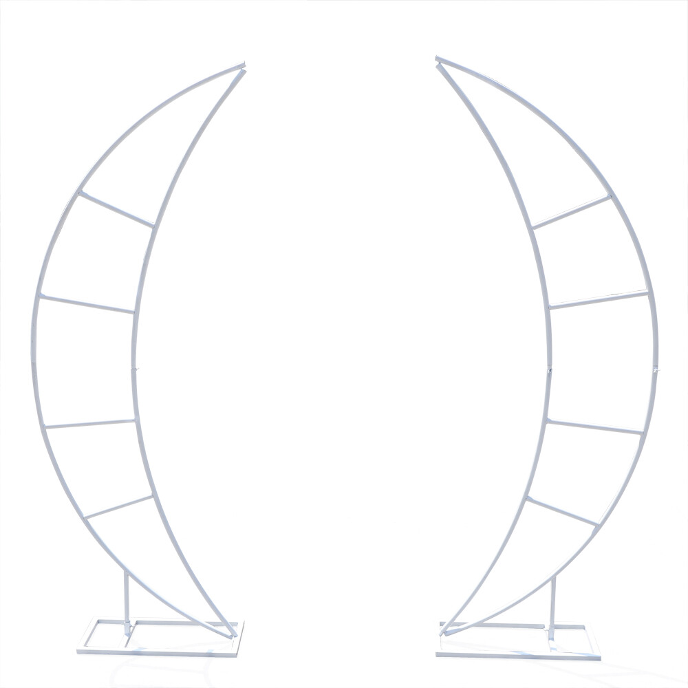 2 Piece Wedding Arch Crescent Moon Floral Stand Party Framework Stand Backdrop