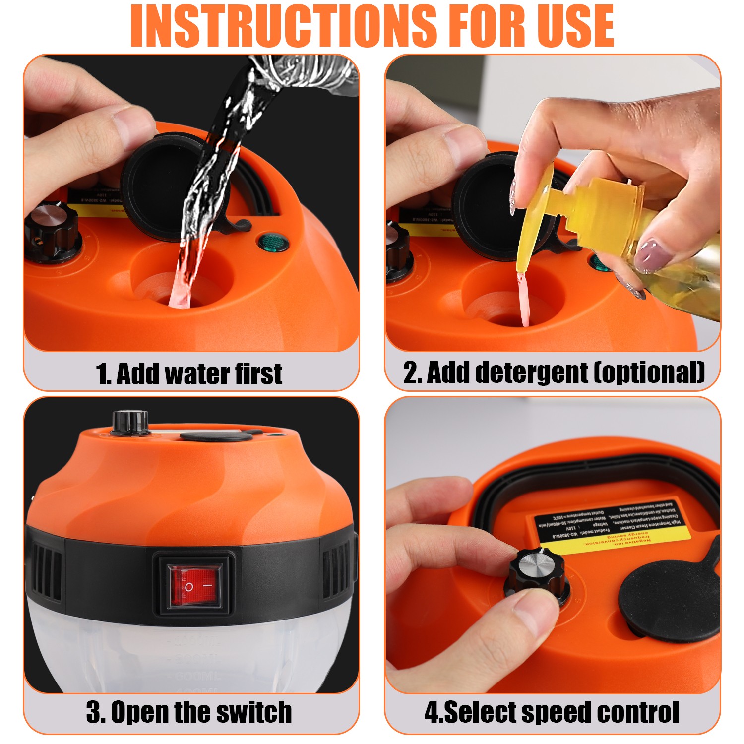 3800W Handheld Steam Cleaner High Pressure Household Car Steam Cleaning Machine