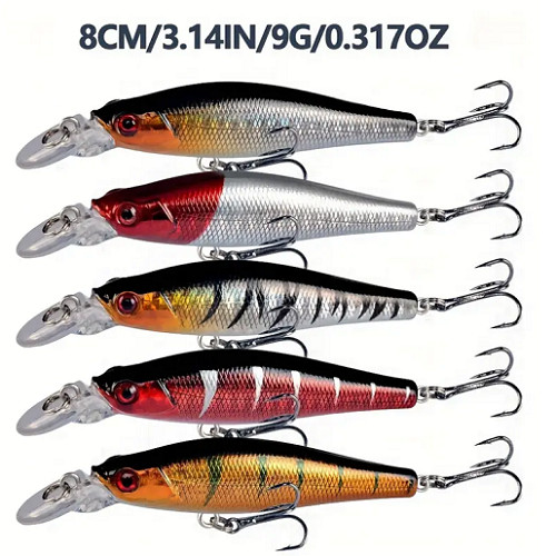 56pcs/set Lot Mixed Bionic Fishing Lures Minnow Hard Artificial Bait Crankbait