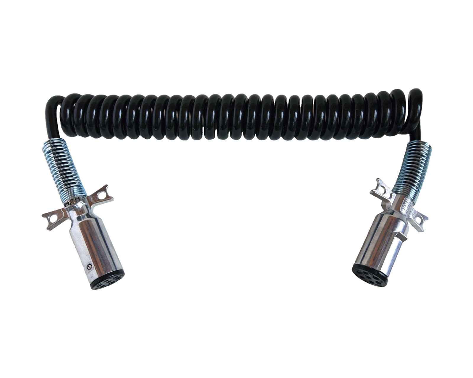 Road Superior 15 ft Coiled Non-ABS 7-Way Electric Cable with 2 x 12" Leads