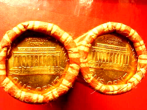 "2" 1968-S OBW LINCOLN MEMORIAL PENNY ROLLS GEM RED CENTS UNCIRCULATED++