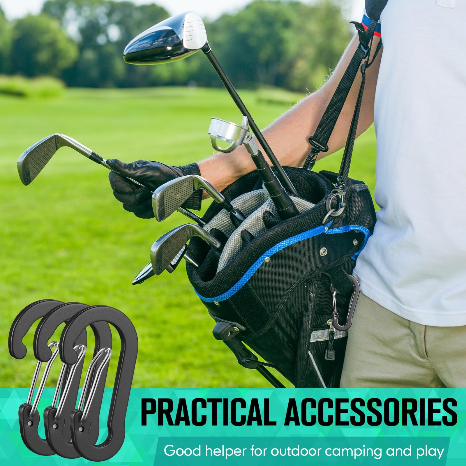 72pcs Carabiner Clips Bulk 2 Inch Small Spring Mini Carabiner Clip Aluminum L...