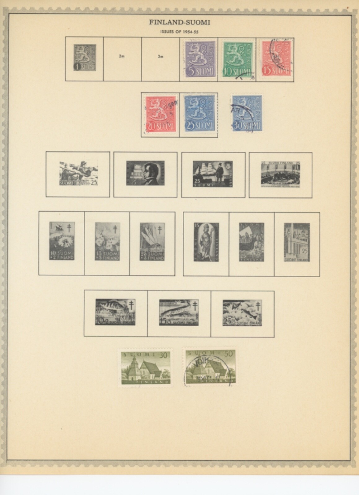 finland stamp collection on minkus pages 110 stamps used (e650
