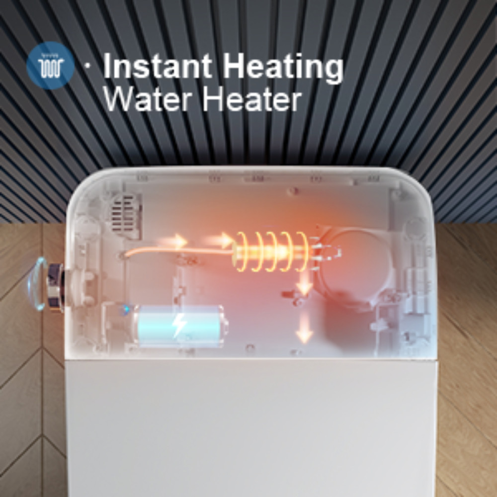 HOROW Smart Toilet Bidet Seat Elongated One Piece Toilet Dryer Auto Open Close