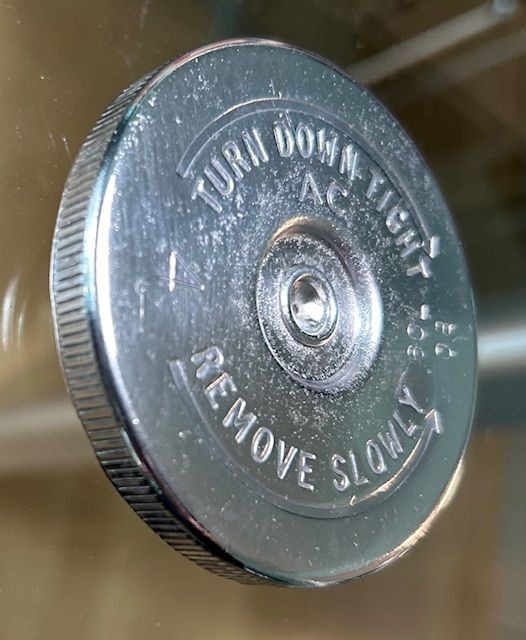 Jaguar 1958 Oct XK, MK Sedans Radiator Cap Original C.3455/4.0 PSI. Cad Plated.