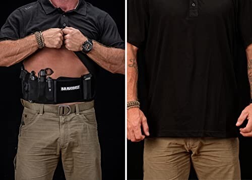 BRAVOBELT Belly Band Holster for Concealed Carry - for Men & Women - Black