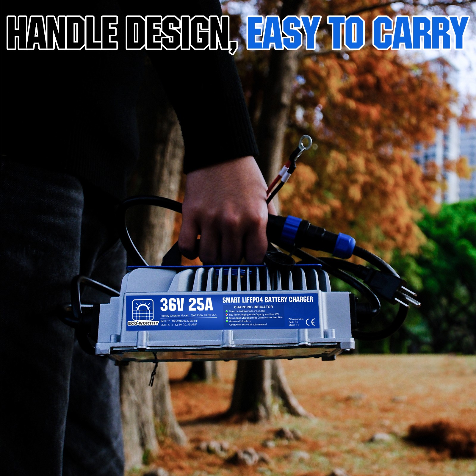 ECO-WORTHY 36V 50AH Lithium Golf Carts Lifepo4 Battery with 36V 25A Charge