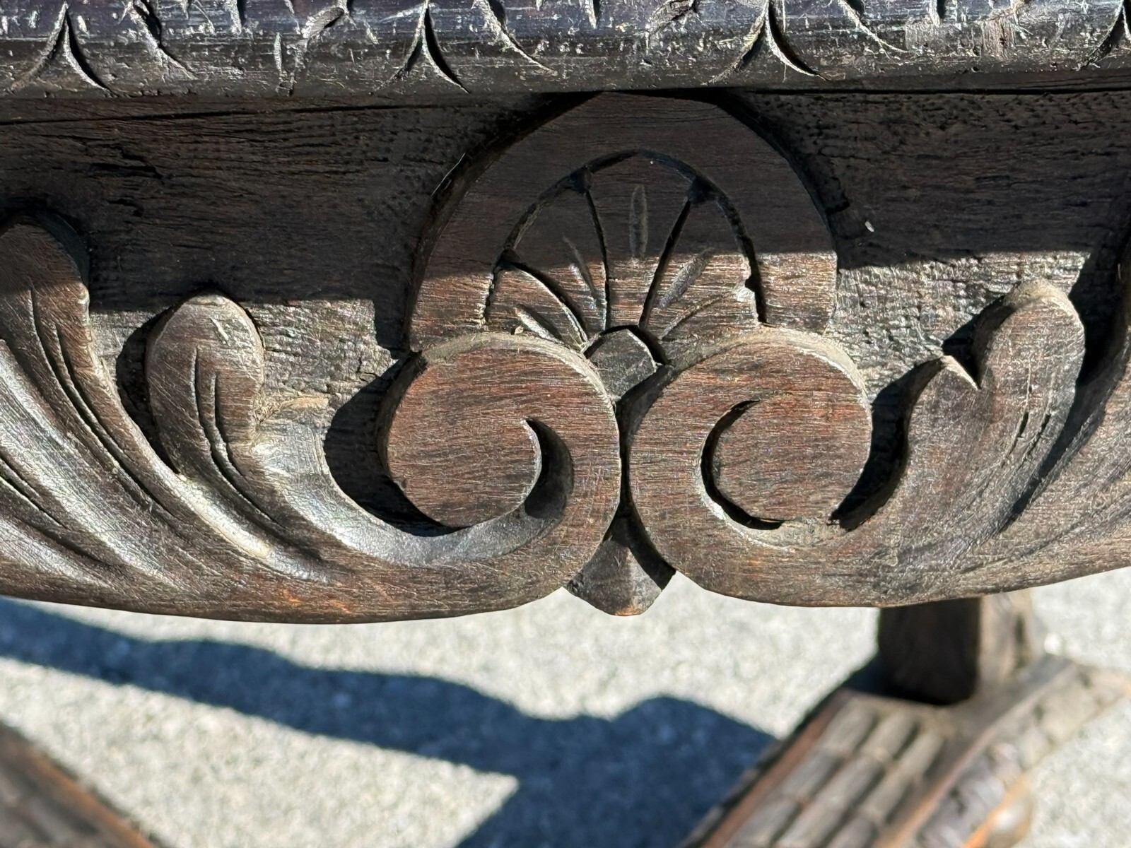 Antique 1800s carved black forest baroque Rennaissance table Carved Victorian