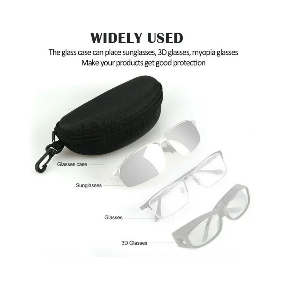 2PCS Portable Eye Glasses Case Sunglasses Protector Box Belt Clip Hard Zipper