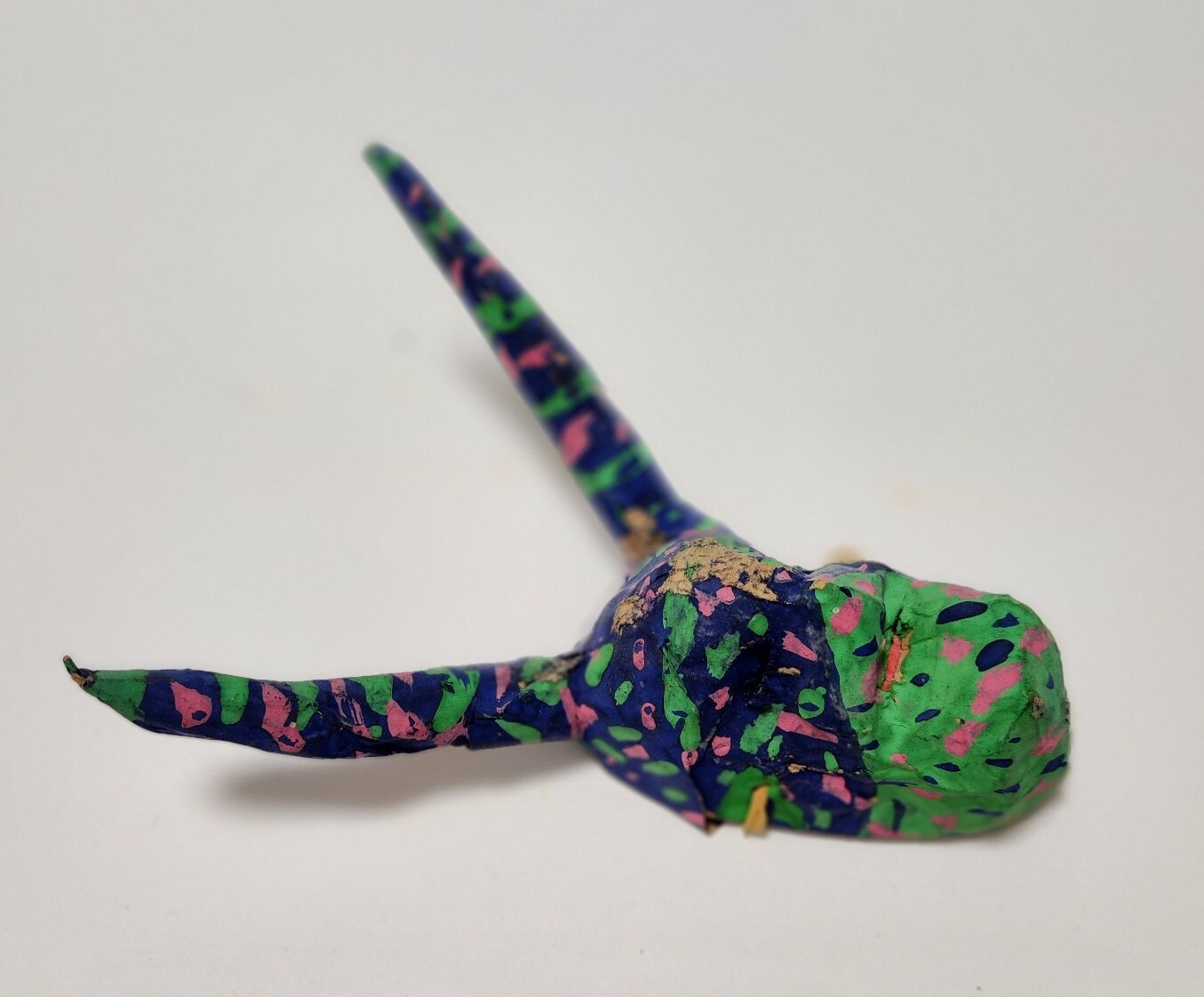 Vintage Artist Made Hand Made Paper Mache Mask Mexico Folk Art