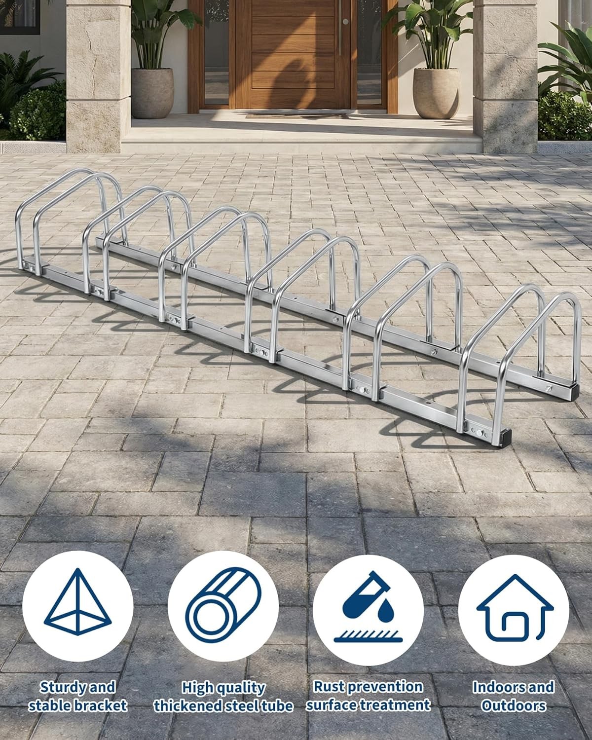 2-6 Compartment Bike Storage Rack Bicycle Floor Parking Stand for Home Garage