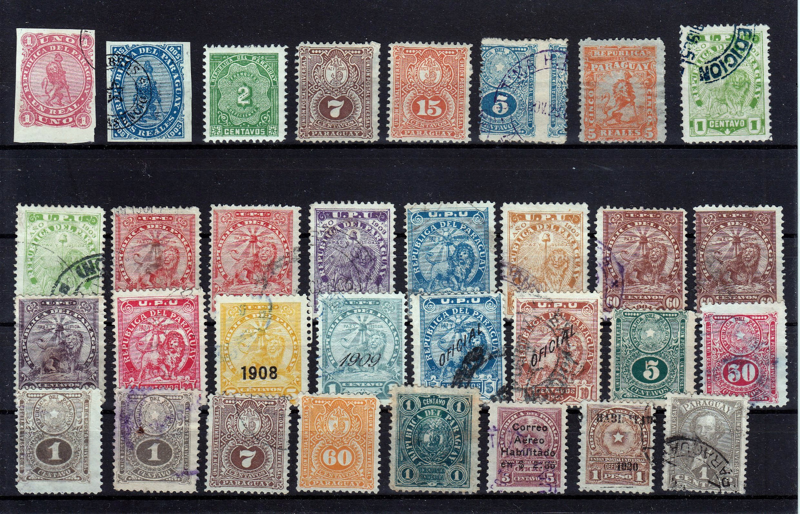 PARAGUAY  1870 / 1910   32  CLASSIC  STAMPS