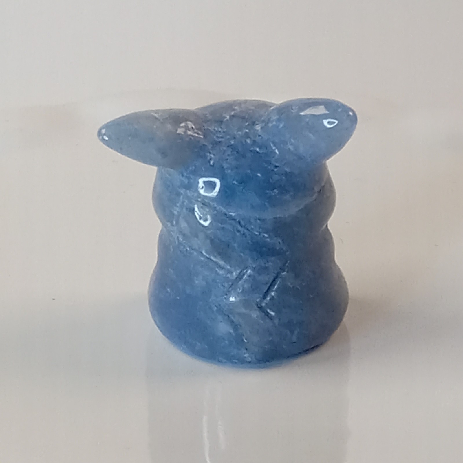 Blue Aventurine Crystal Pikachu Character Pokemon Carving 18g | D40