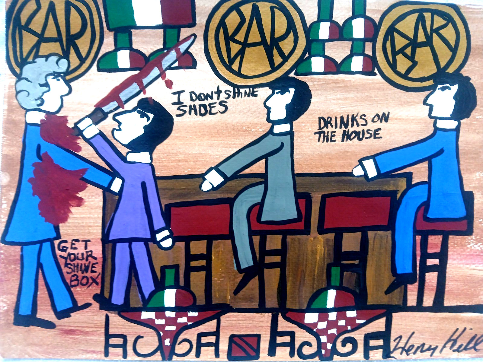 Mafia Signed Original Henry Hill Cosa Nostra Gangster Painting No More Shines!