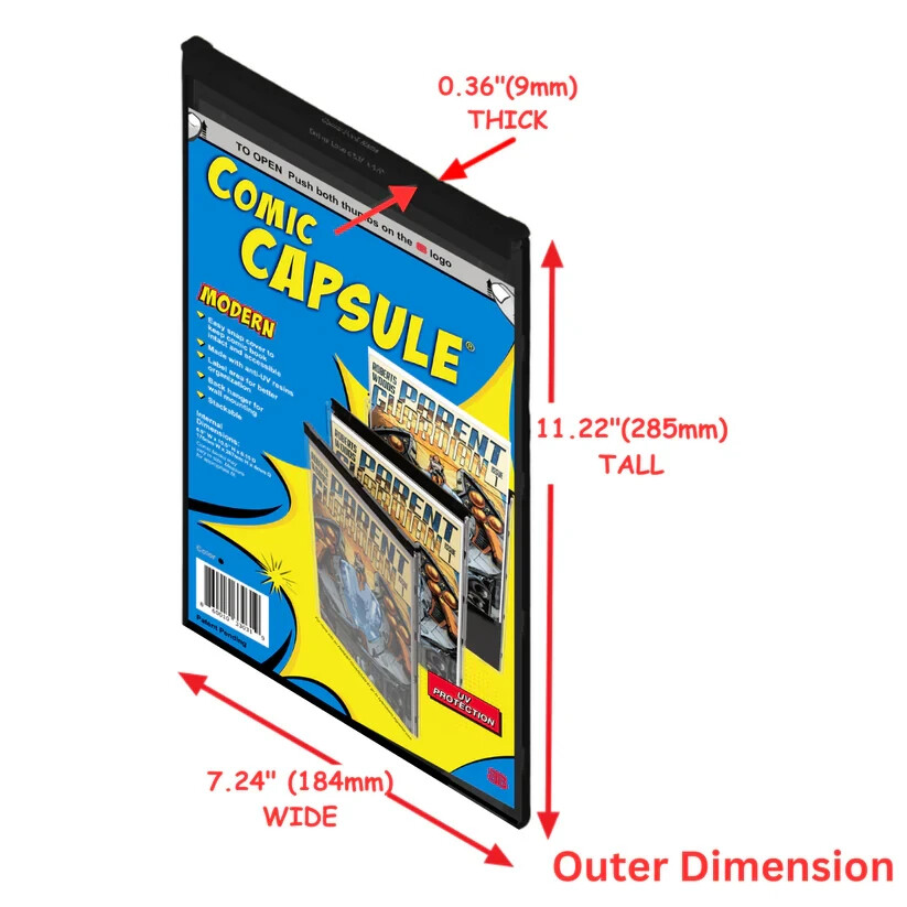 20 Current Modern ComicCapsule Black Comic Book Plastic Protector UV Protection